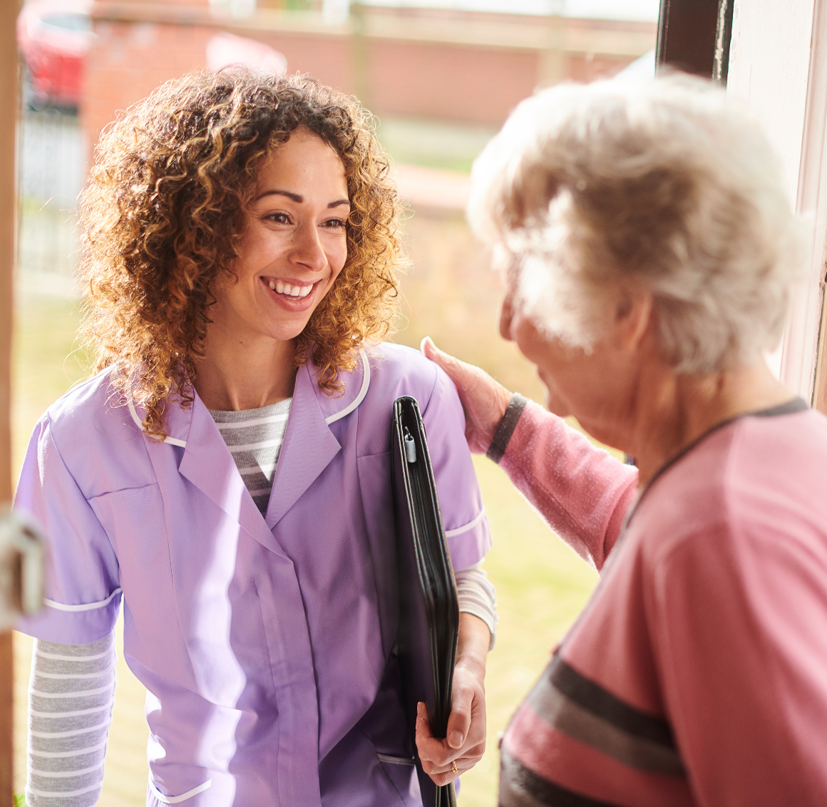 caregiver-coming-to-assist caregiver comes to assist